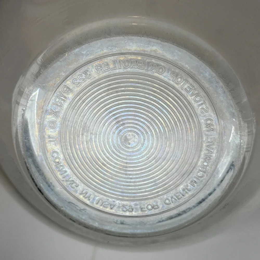 Vintage PYREX 322 Colonial Mist Clear White Daisy 1L Nesting Mixing Bowl 7 inch